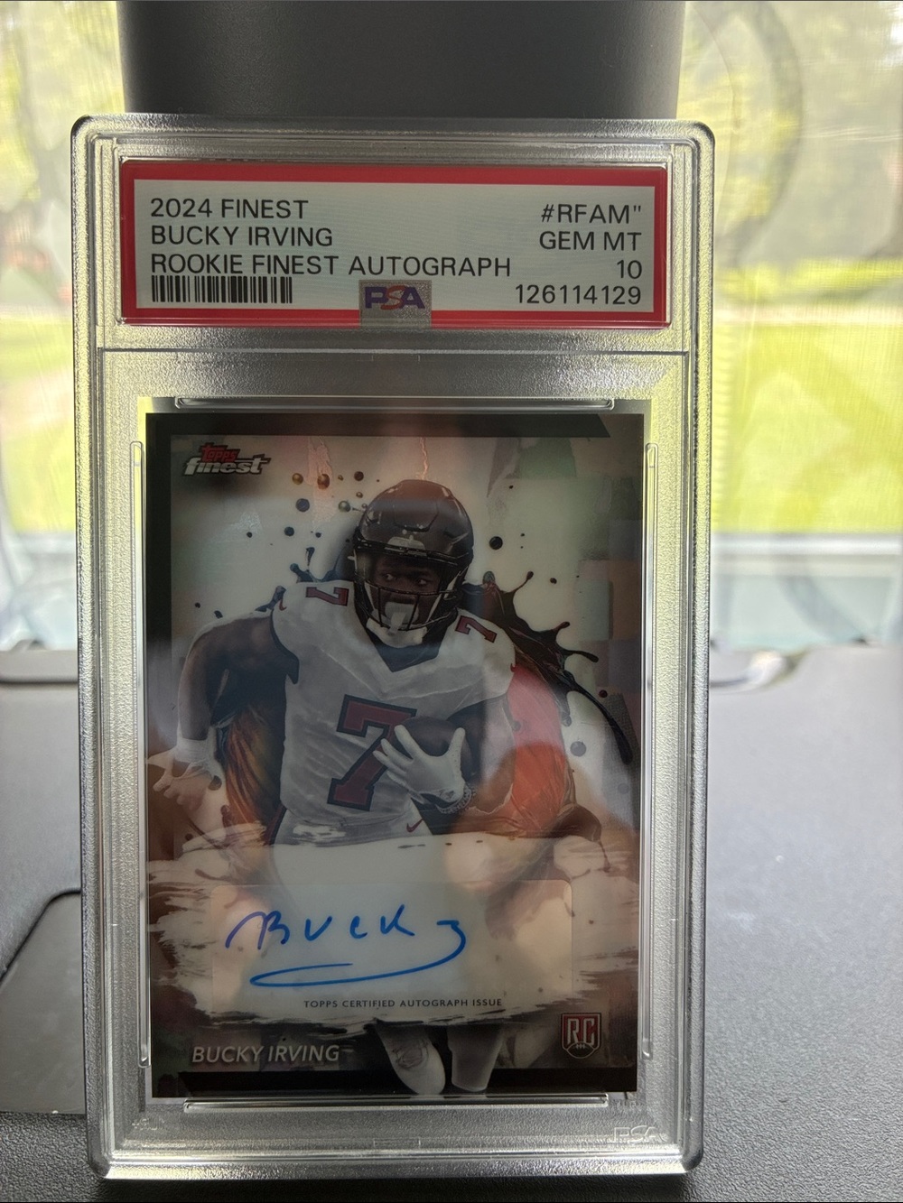 2024 Topps Finest - Rookie Finest Autographs Bucky Irving #RFAM PSA GEM MT 10